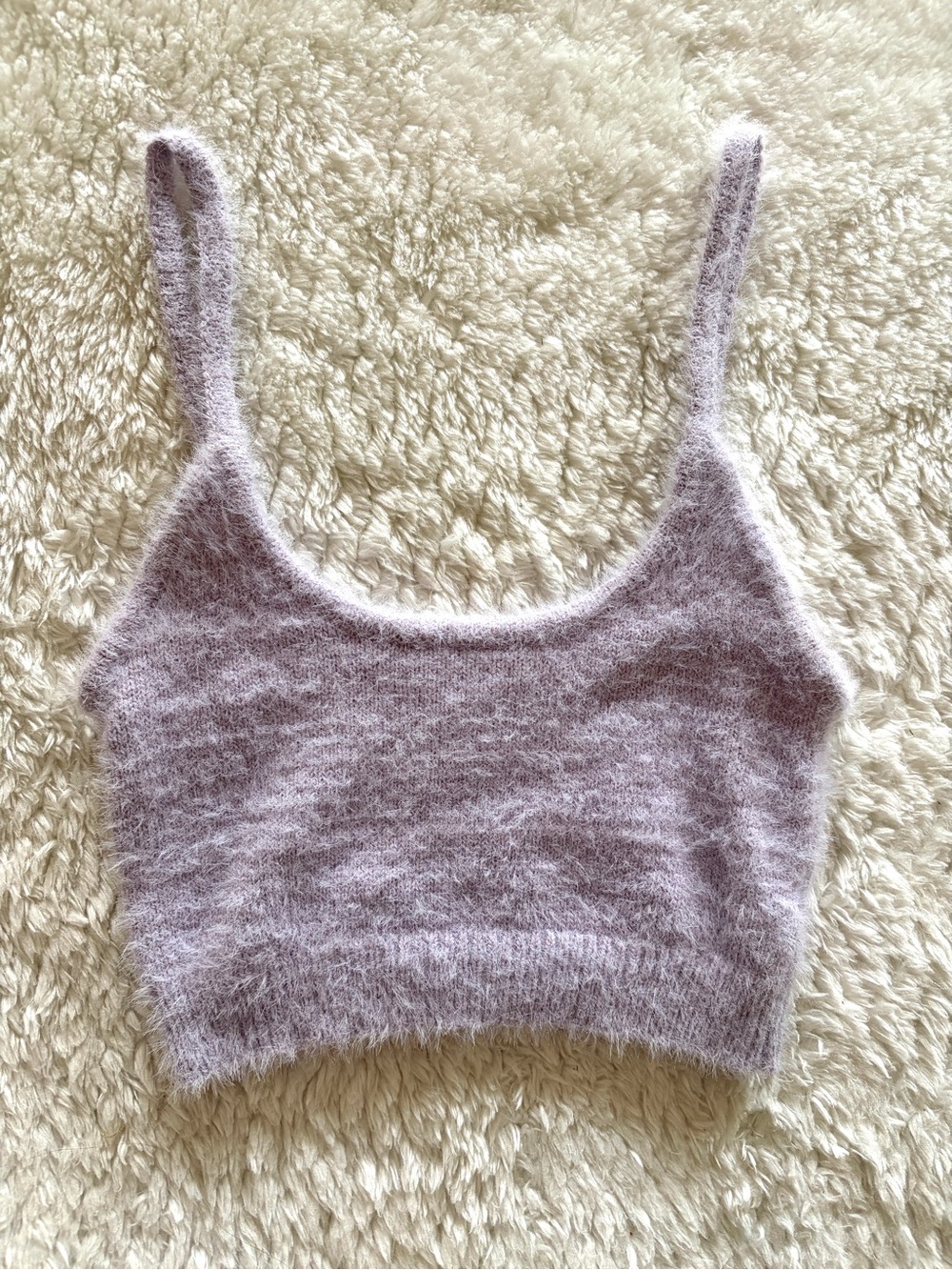 Garage Lilac Fuzzy Cropped Tank